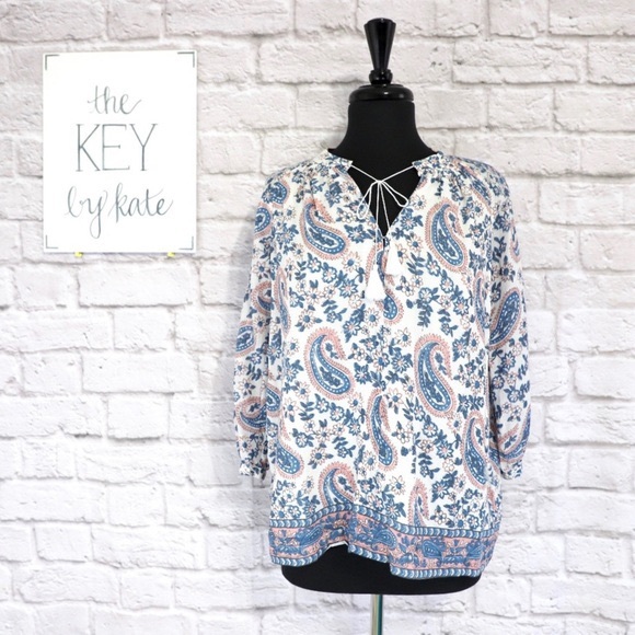 Madewell Paisley Blouse Top Camelia - Picture 2 of 5